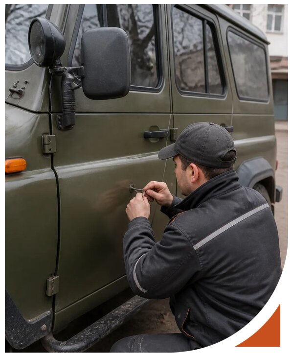 Профессиональное вскрытие автомобиля УАЗ без повреждений в Новомосковске
